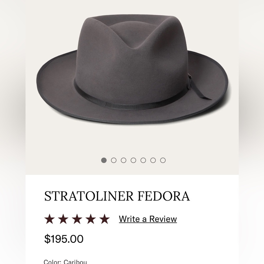 Excellent used condition Stetson Stratoliner- Caribou- 7 3/8